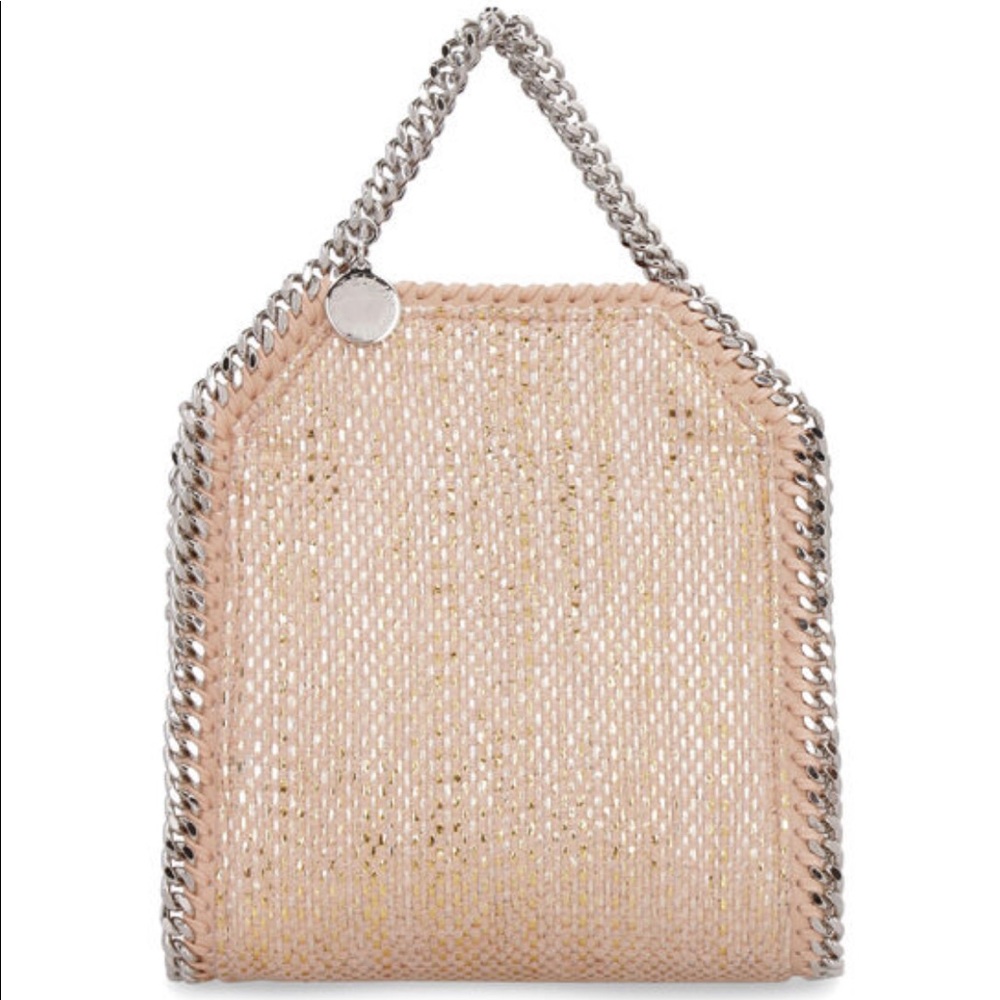 Stella McCartney Tiny Falabella Pink Woven Chenille Tote Bag